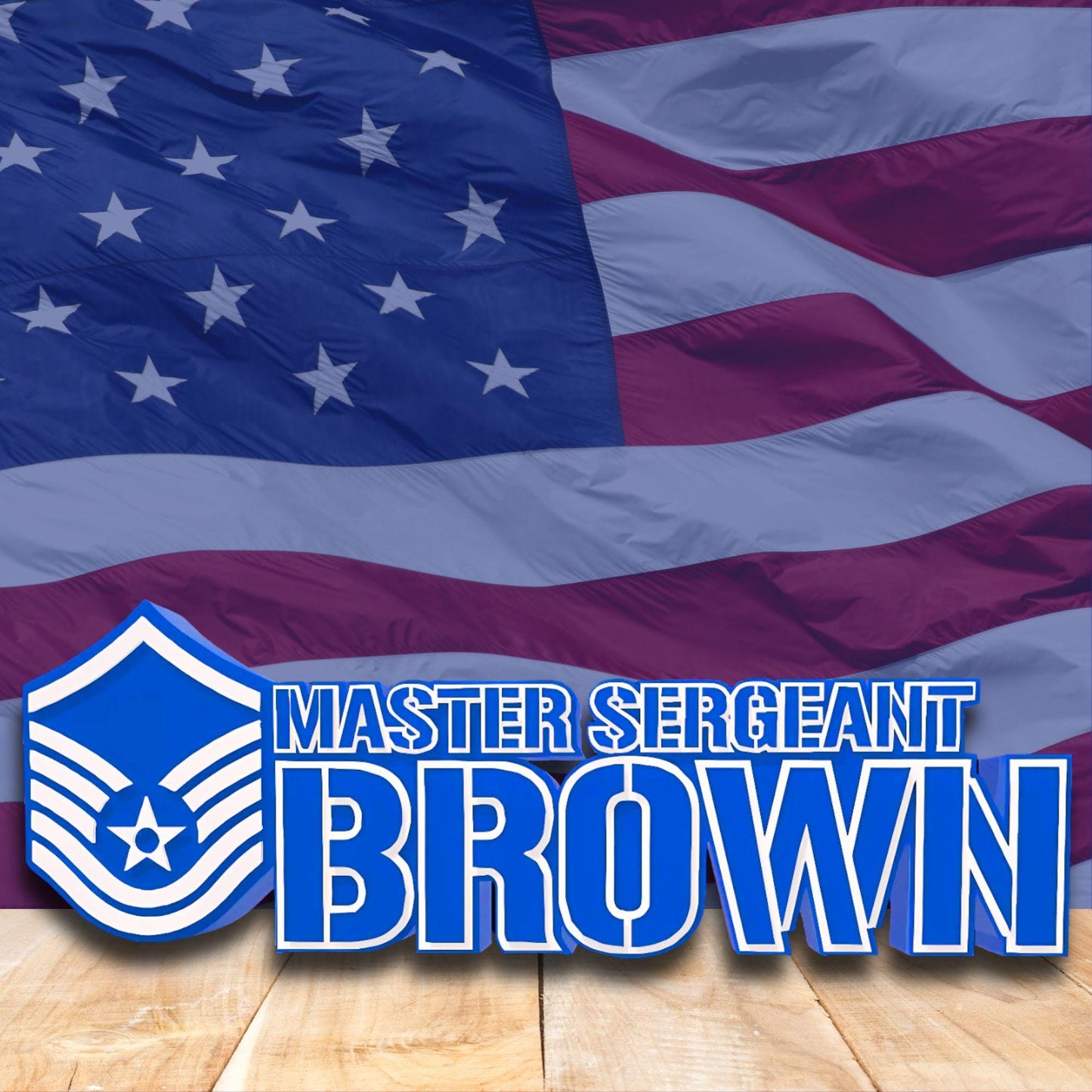 Personalized MSgt Desk Name Plate, Master Sergeant Rank Plaque, USAF Retirement Gift, Airforce Retirement