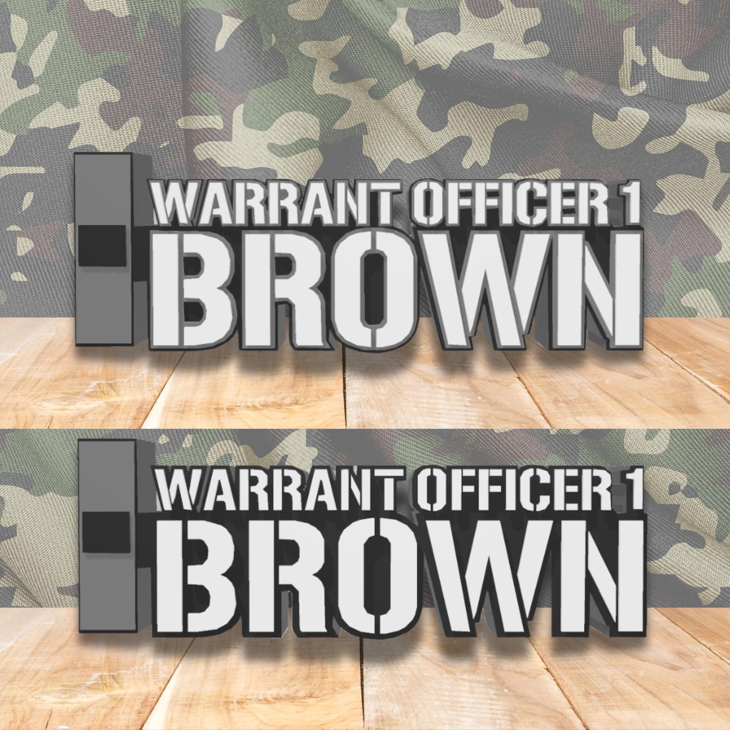 ARMY Warrant Officer 1 Desk Name Plate, WO1 Desk Plaque