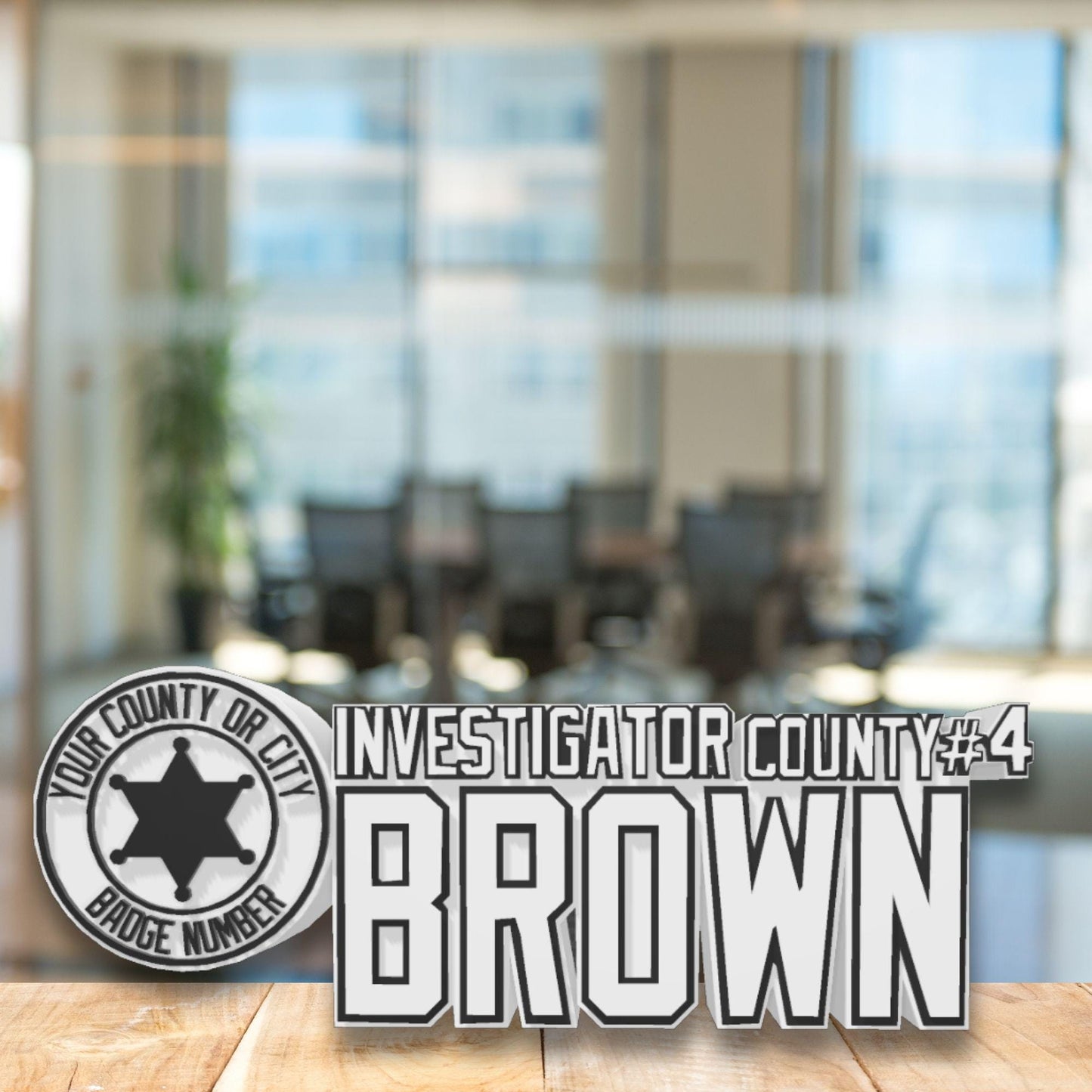 Personalized Investigator Desk Name Plate: Custom Police Gift