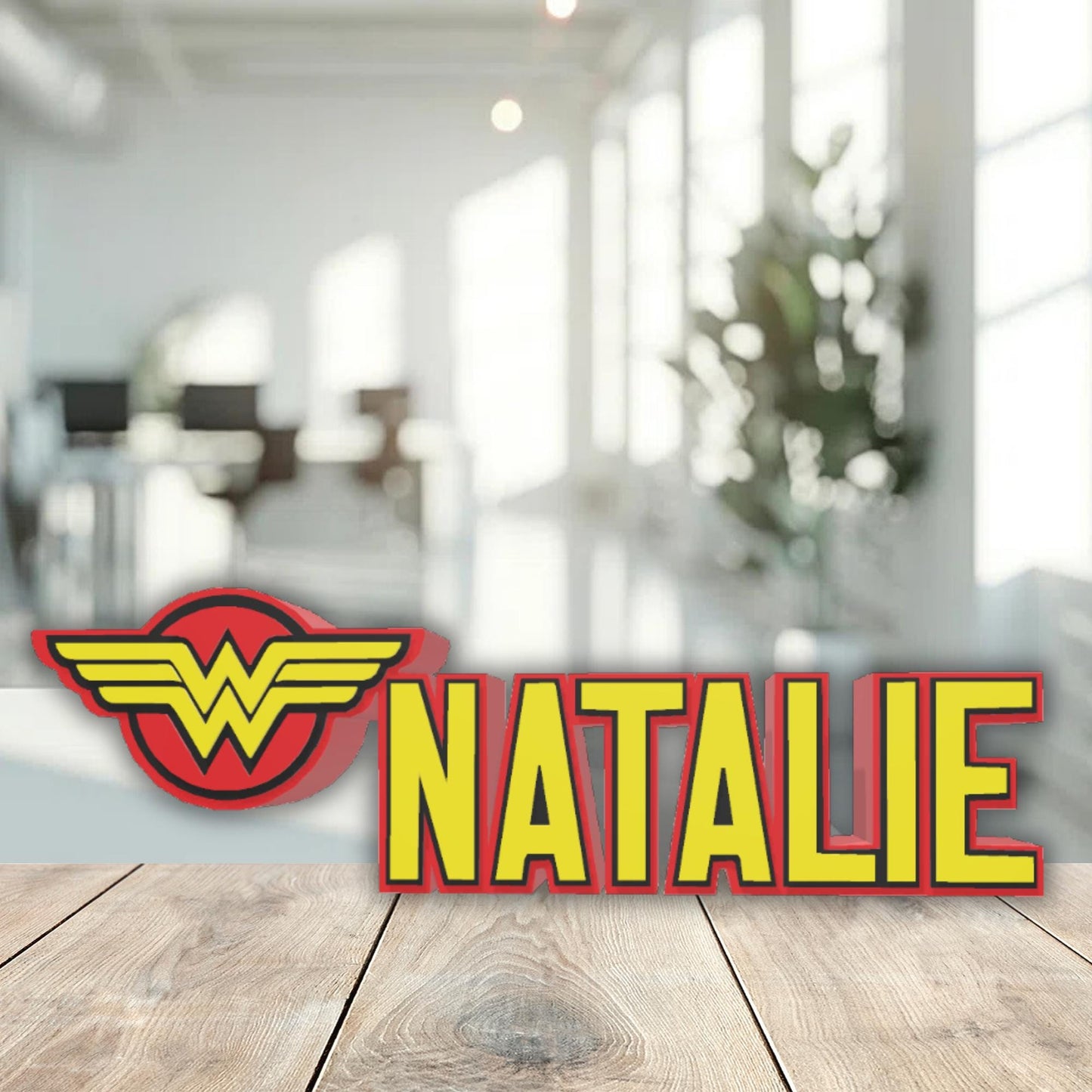 Wonder Woman Desk Name Plate, Desk Signs, Teacher Nameplate