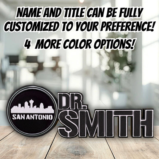 Personalized San Antonio Skyline Desk Name Plate, Name and Title Sign, Custom Office Gifts