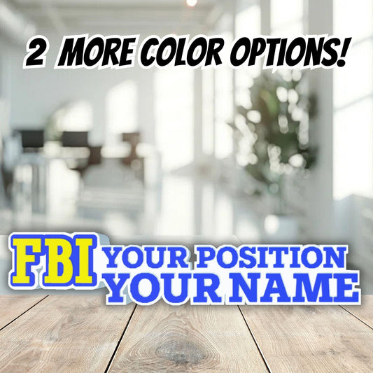 Personalized FBI Desk Name Plate, Agent Promotion Gift, Federal Bureau of Investigation Name Plaque
