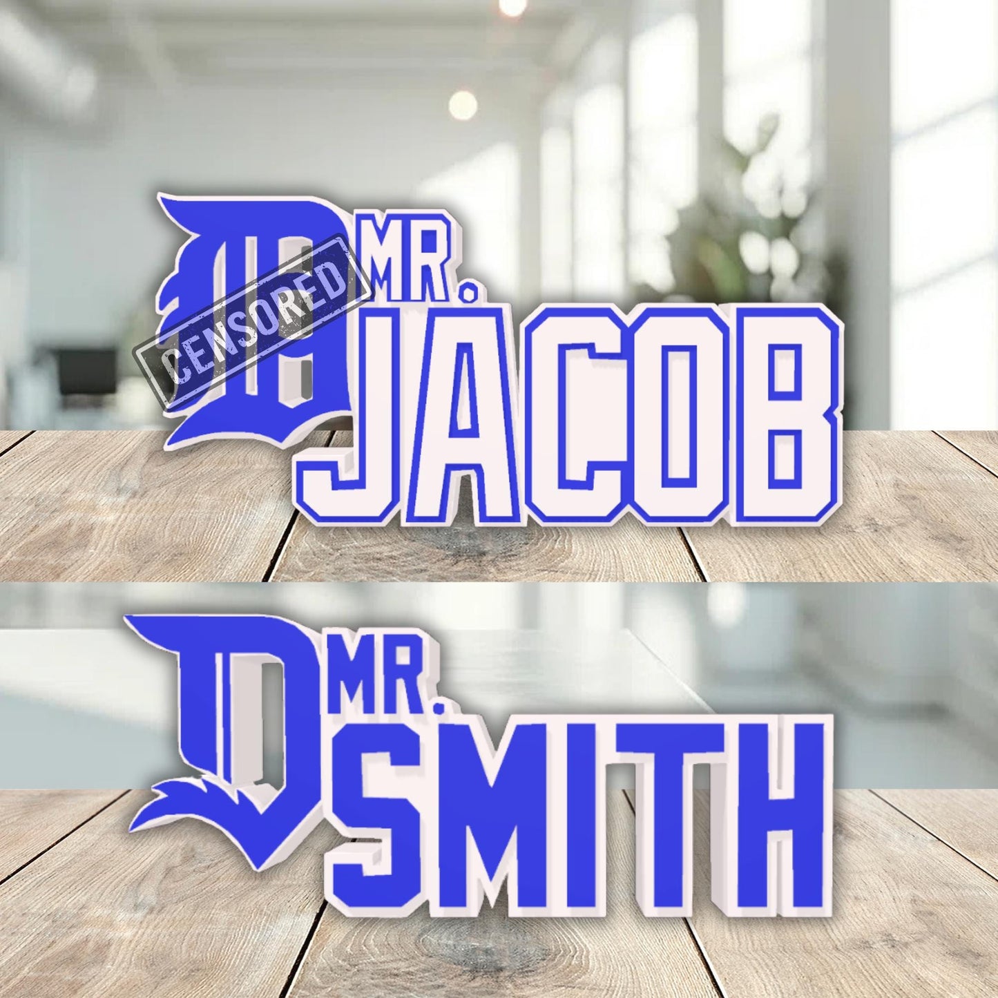 Personalized Detroit Tigers Desk Name Plate, Teacher Name Plaque, Gift for boss