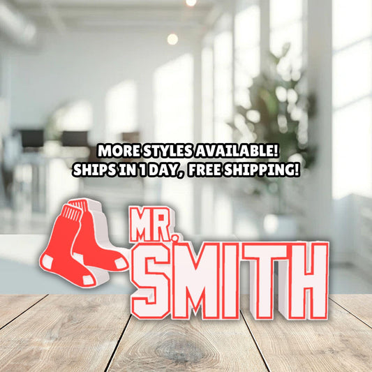 Personalized Boston RedSox Desk Name Plate