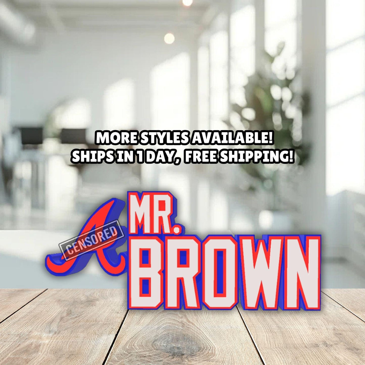 Personalized Atlanta Braves Desk Name Plate