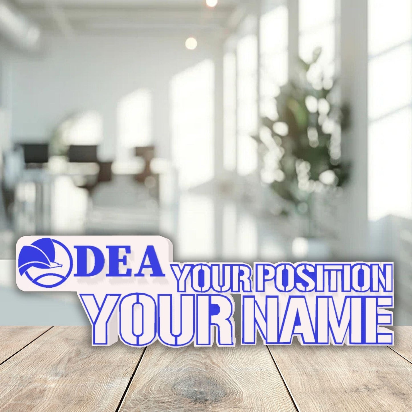 Personalized DEA Desk Name Plate, Drug Enforcement Administration Name Plaque, Gift for Boss