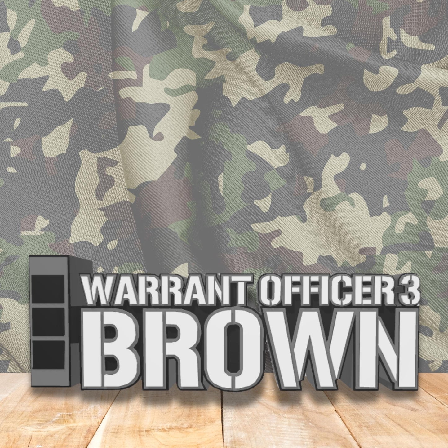 ARMY Warrant Officer 3 Desk Name Plate, CW3 Desk Plaque