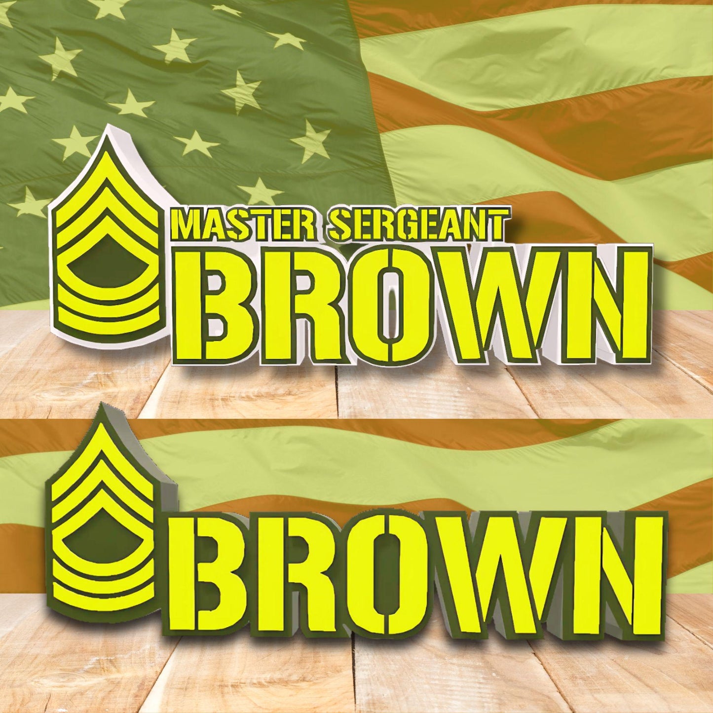 Personalized Army Master Sergeant Rank Plaque, MSG Desk Name Plate, Army Promotion Gift