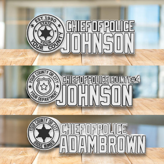 Personalized Police Chief Desk Name Plate: Custom Law Enforcement Gift