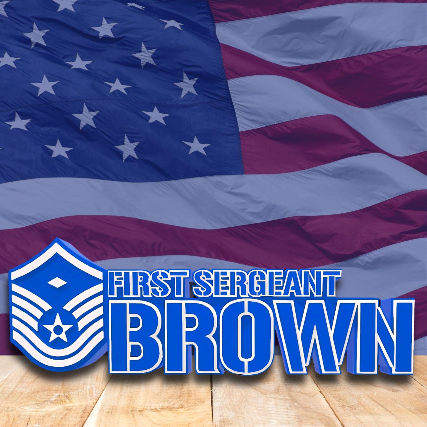 Personalized USAF First Sergeant Desk Name Plate, 1SGT Name Plaque