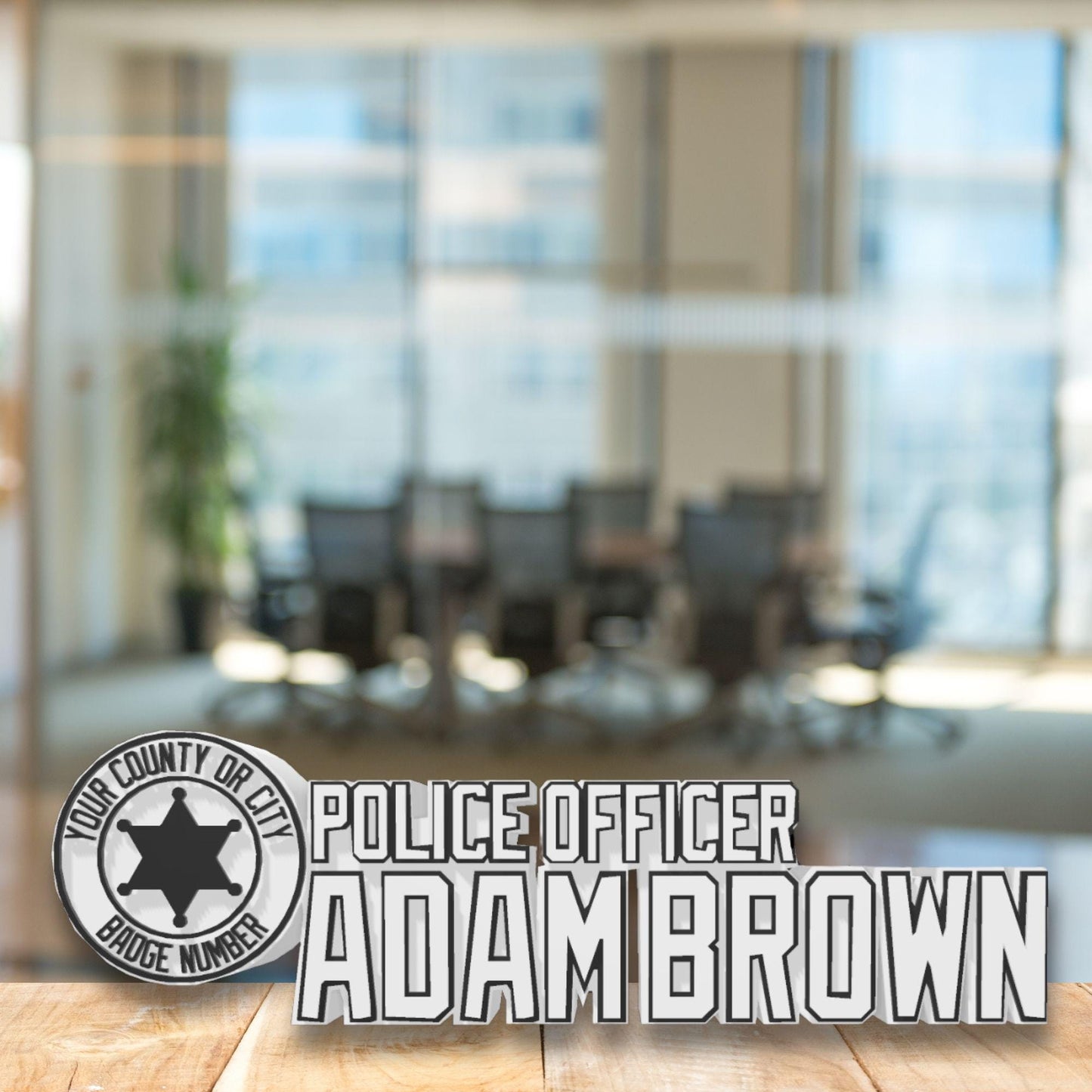 Personalized Police Officer Desk Name Plate: Custom Law Enforcement Gift