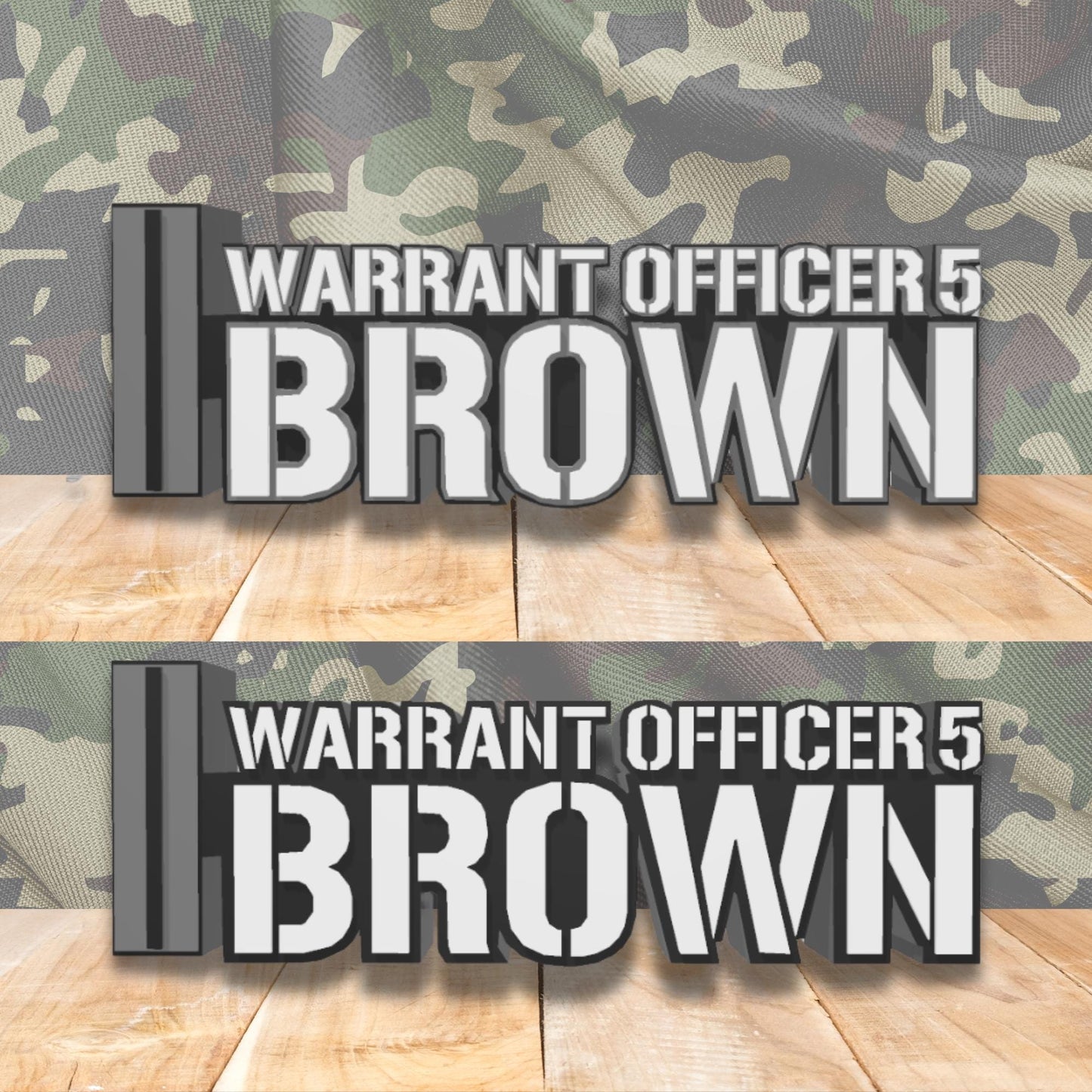 ARMY Warrant Officer 5 Desk Name Plate, CW5 Desk Plaque