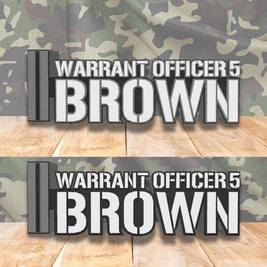 ARMY Warrant Officer 5 Desk Name Plate, CW5 Desk Plaque