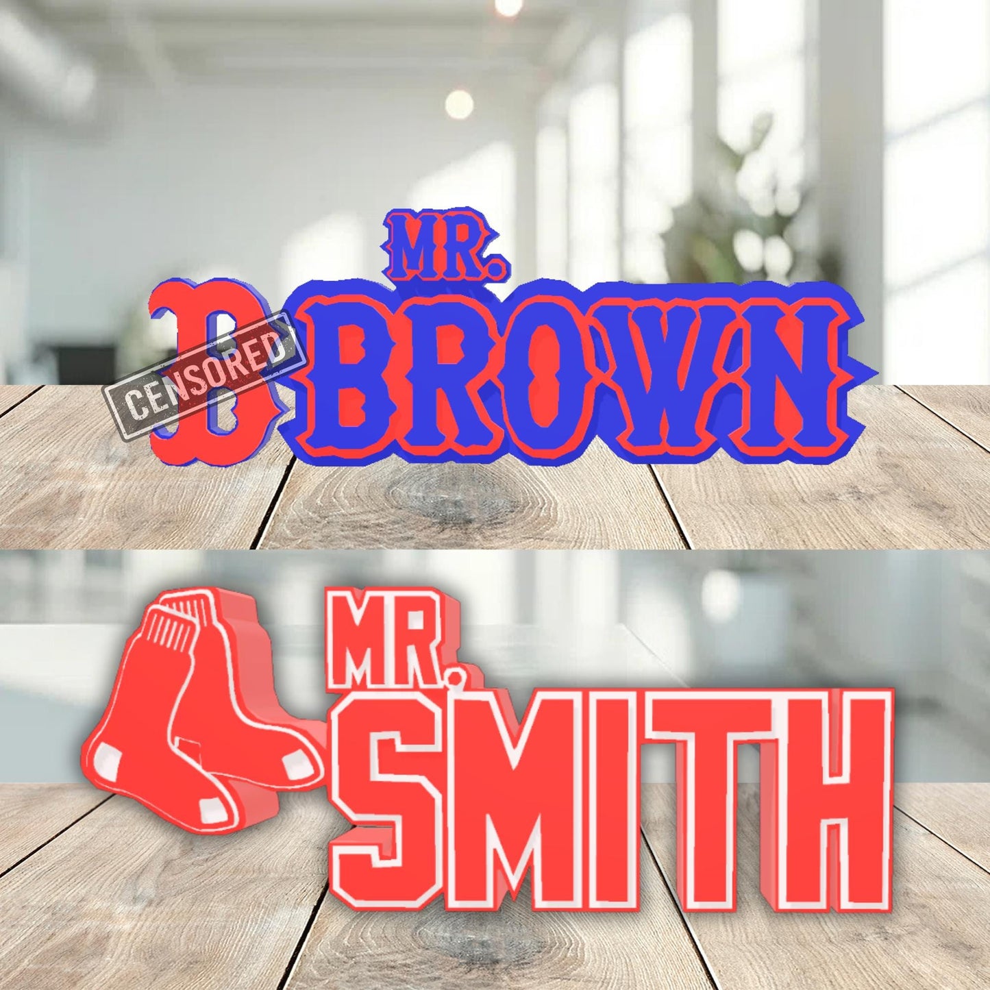 Personalized Boston RedSox Desk Name Plate