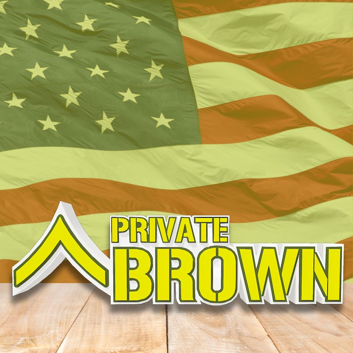 Personalized Army Private Rank Plaque, US Army Promotion Gift, PV2 Desk Name Plate