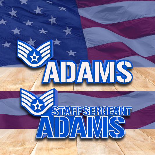 Personalized SSgt Desk Name Plate, Staff Sergeant Rank Plaque, Air Force Gift, Retirement Plaque