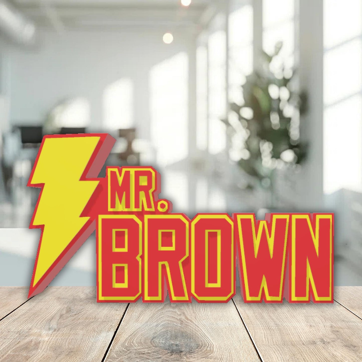 Shazam Desk Name Plate, Custom Desk Plaque, Teacher Appreciation, New Job Gift