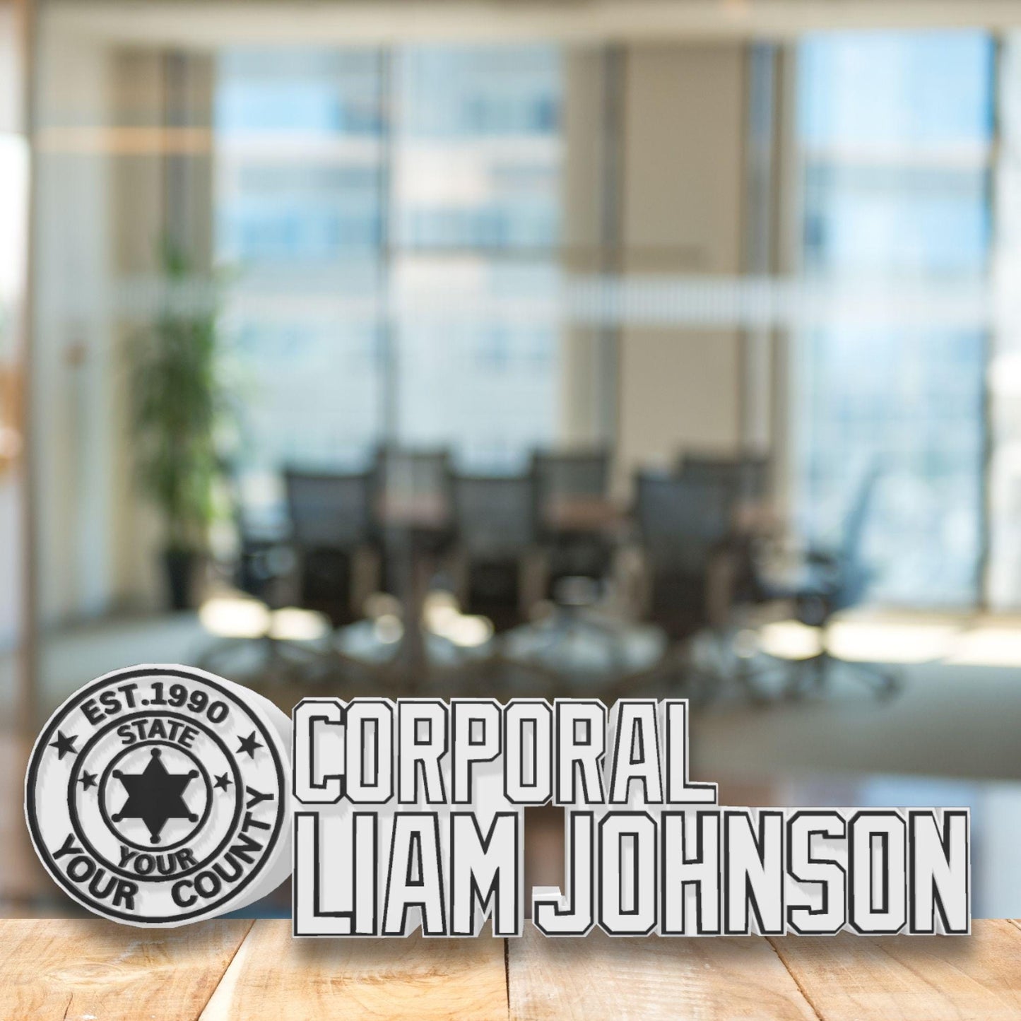 Personalized Police Corporal Desk Name Plate: Law Enforcement Gift