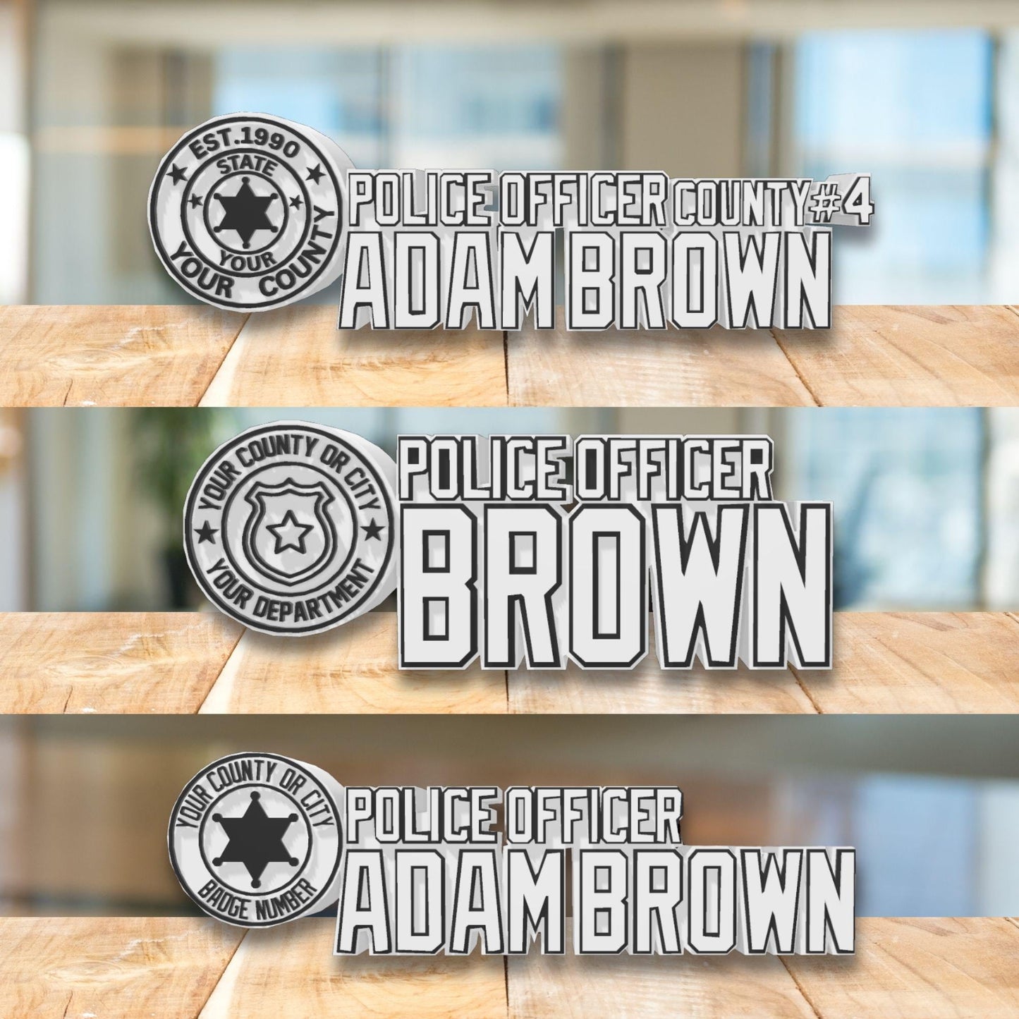 Personalized Police Officer Desk Name Plate: Custom Law Enforcement Gift