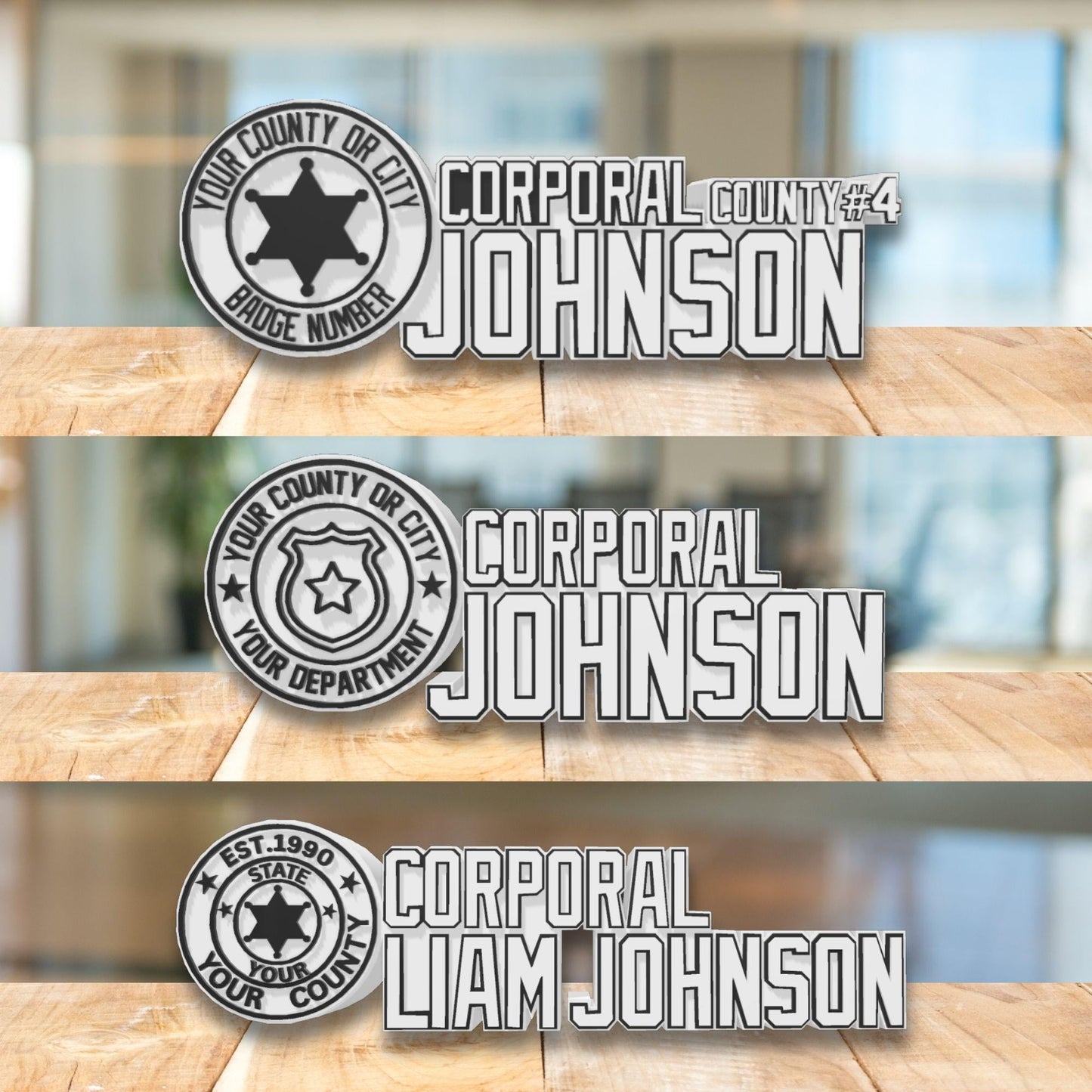 Personalized Police Corporal Desk Name Plate: Law Enforcement Gift