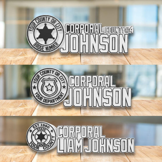 Personalized Police Corporal Desk Name Plate: Law Enforcement Gift