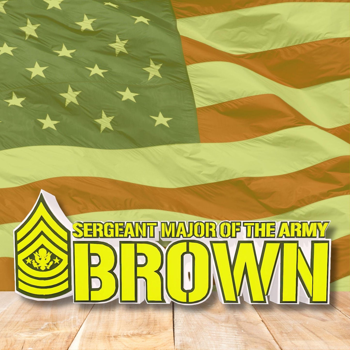 Personalized Sergeant Major of the Army Rank Plaque, SMA Desk Name Plate, ARMY Retirement Gift