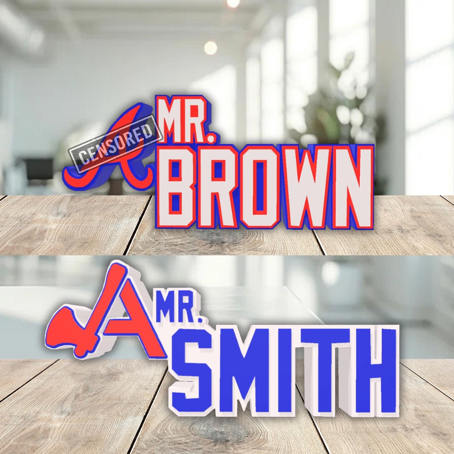 Personalized Atlanta Braves Desk Name Plate