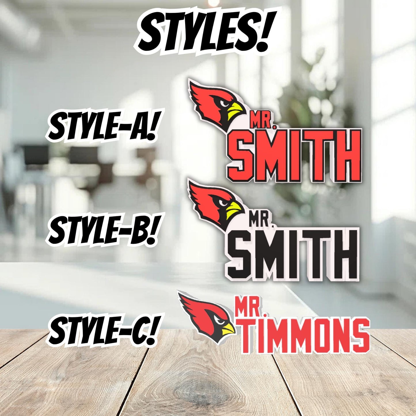 Personalized Arizona Cardinals Desk Name Plate, Cardinals Plaque, Teacher Gift, Unique Office Decoration