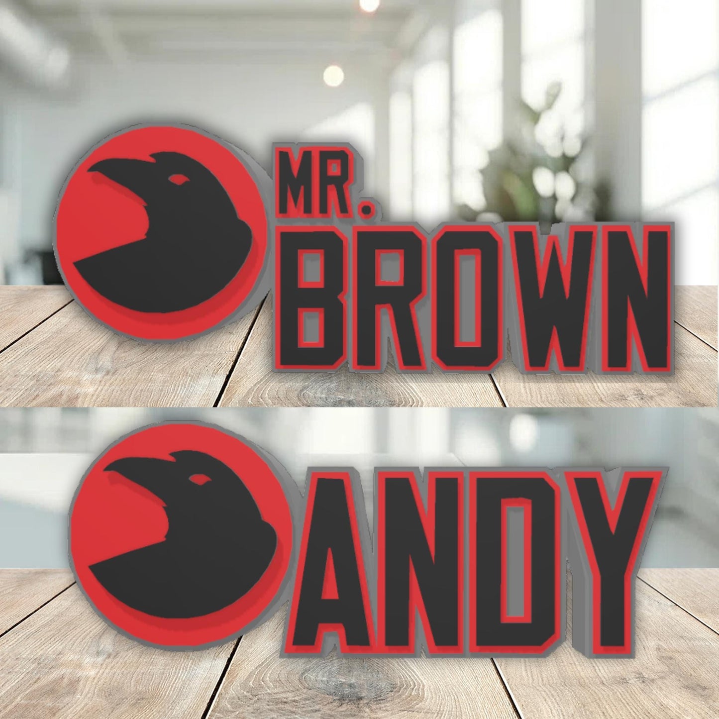 Raven Darkholme Desk Name Plate, Custom Teacher Gift, CEO Name Plaque