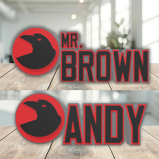 Raven Darkholme Desk Name Plate, Custom Teacher Gift, CEO Name Plaque