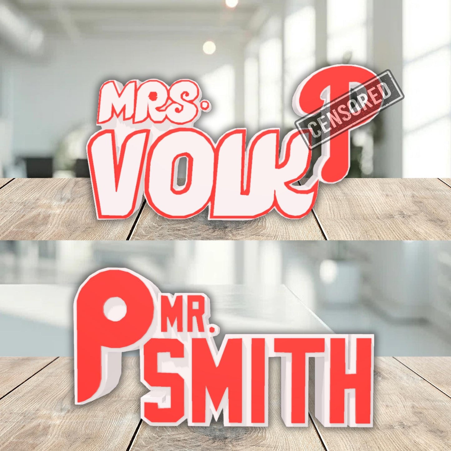 Personalized Philadelphia Phillies Desk Name Plate