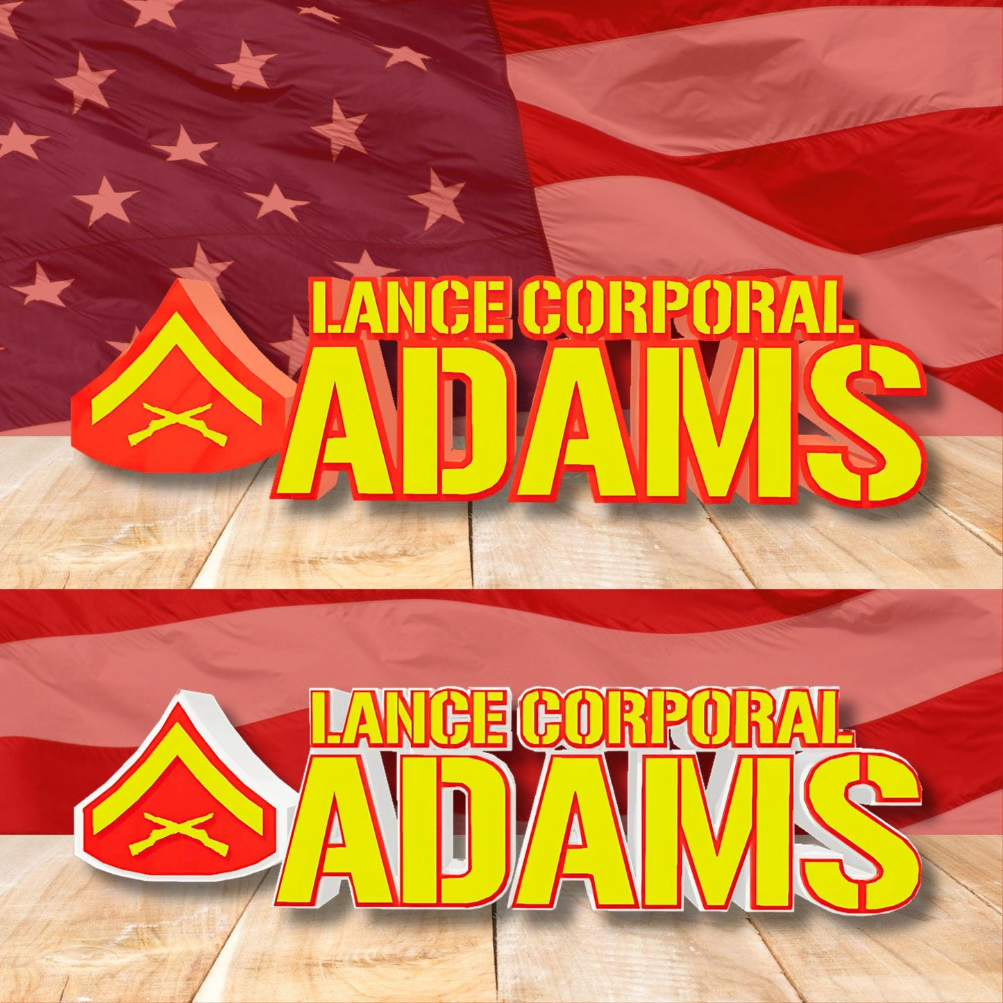 Personalized USMC Lance Corporal Rank Plaque, Marine Corps Gift, LCpl Desk Name Plate