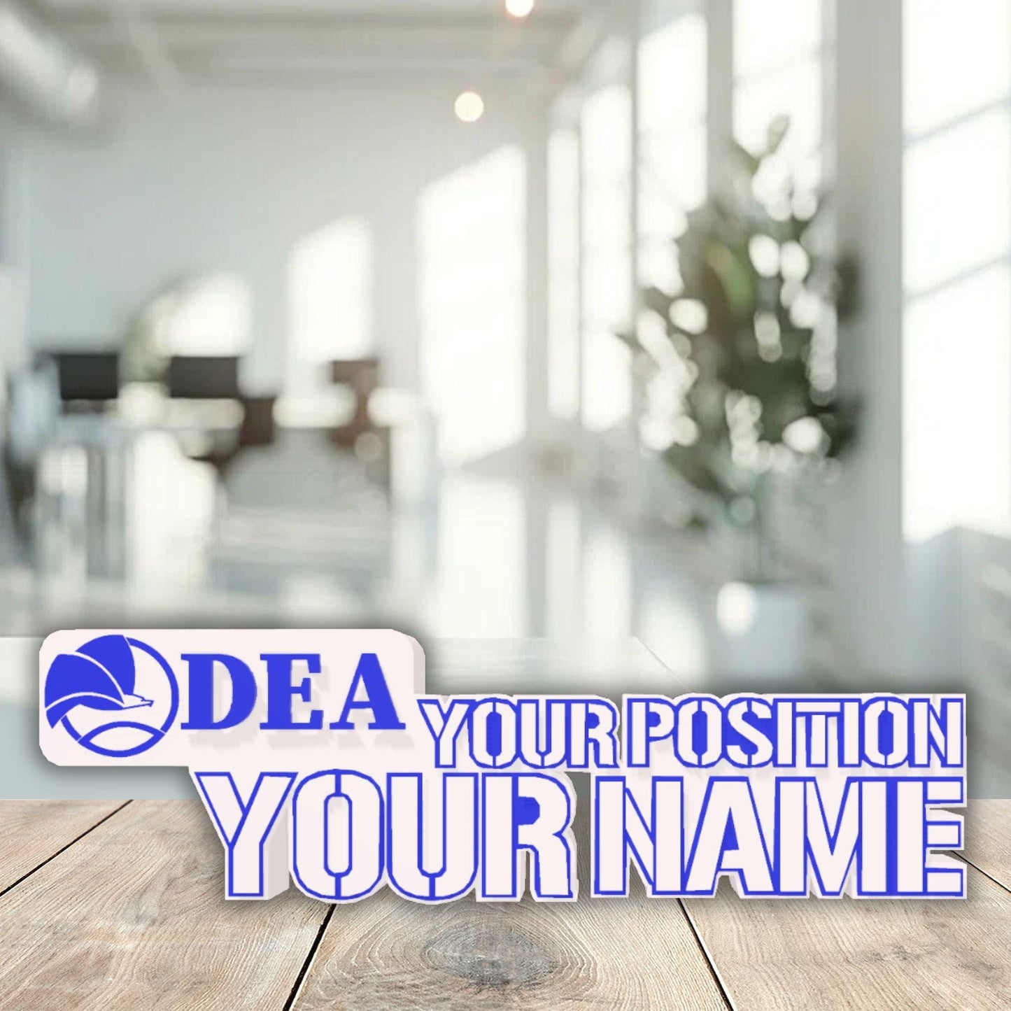 Personalized DEA Desk Name Plate, Drug Enforcement Administration Name Plaque, Gift for Boss
