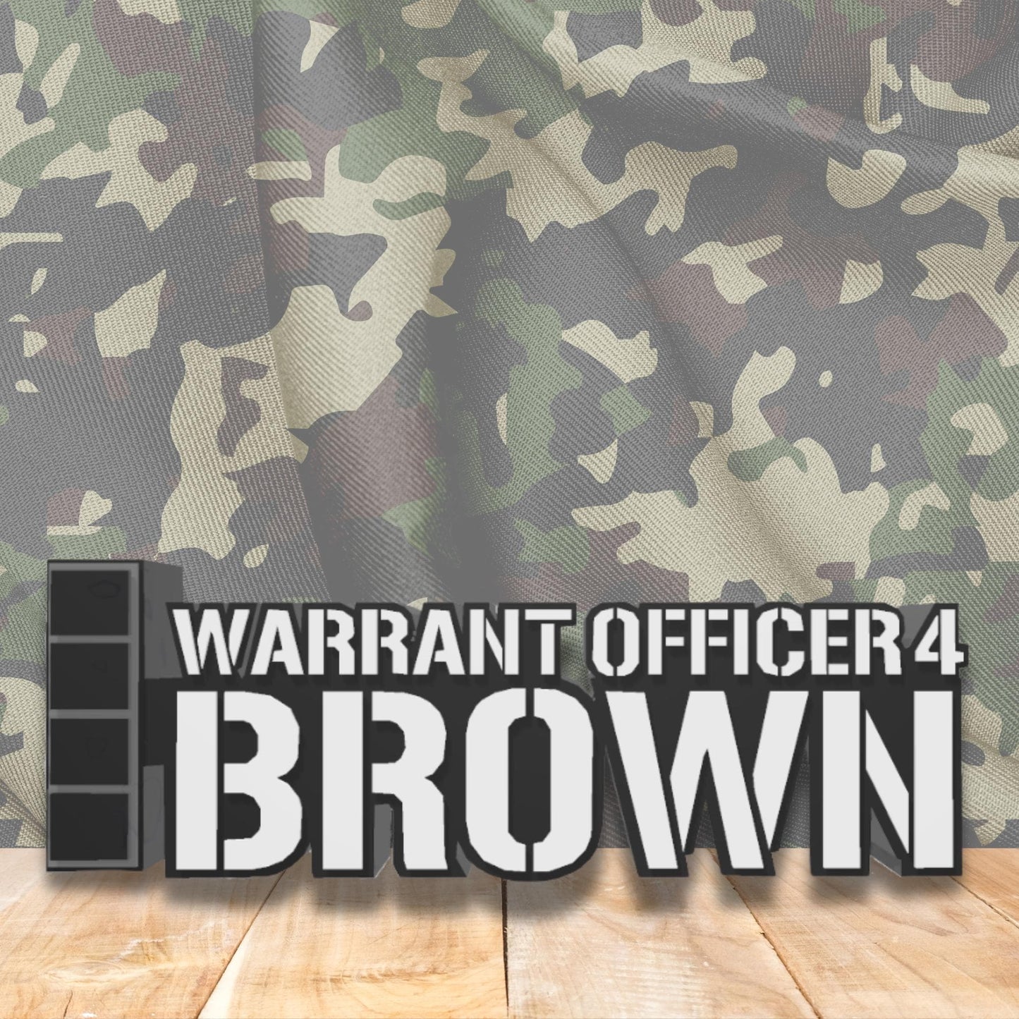 ARMY Warrant Officer 4 Desk Name Plate, CW4 Desk Plaque