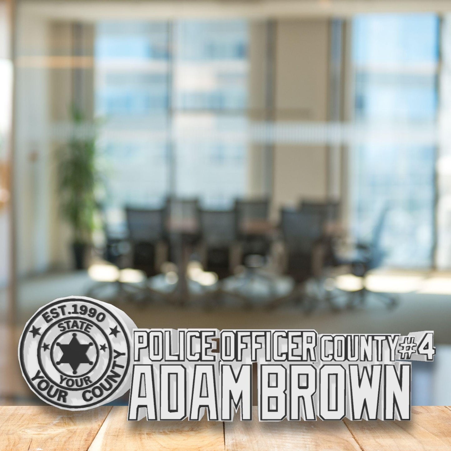 Personalized Police Officer Desk Name Plate: Custom Law Enforcement Gift