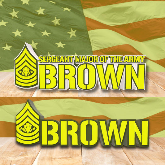 Personalized Sergeant Major of the Army Rank Plaque, SMA Desk Name Plate, ARMY Retirement Gift