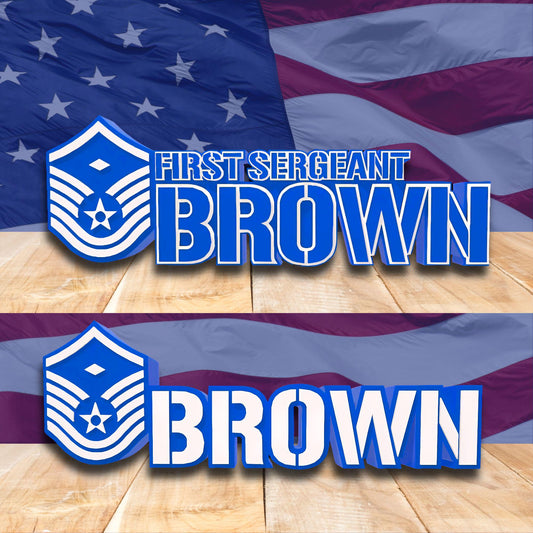 Personalized USAF First Sergeant Desk Name Plate, 1SGT Name Plaque