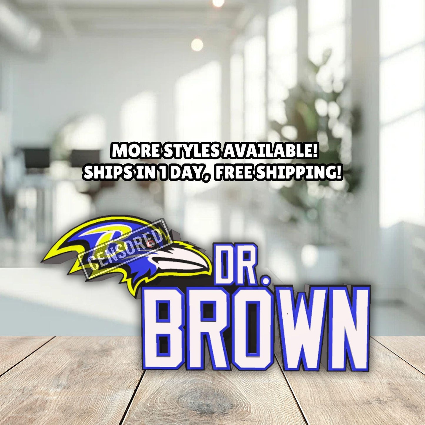 Personalized Baltimore Ravens Desk Name Plate, Gift for Teacher, Name Plaque