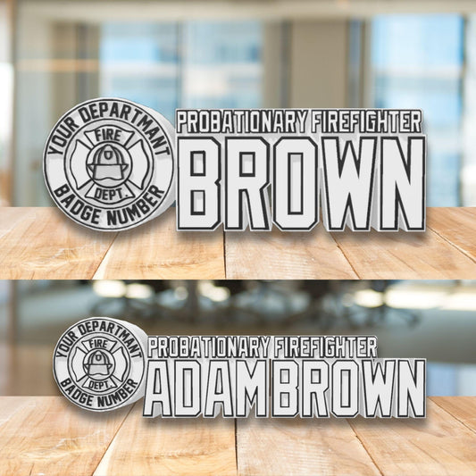 Personalized Firefighter Desk Name Plate: Custom Station Gift