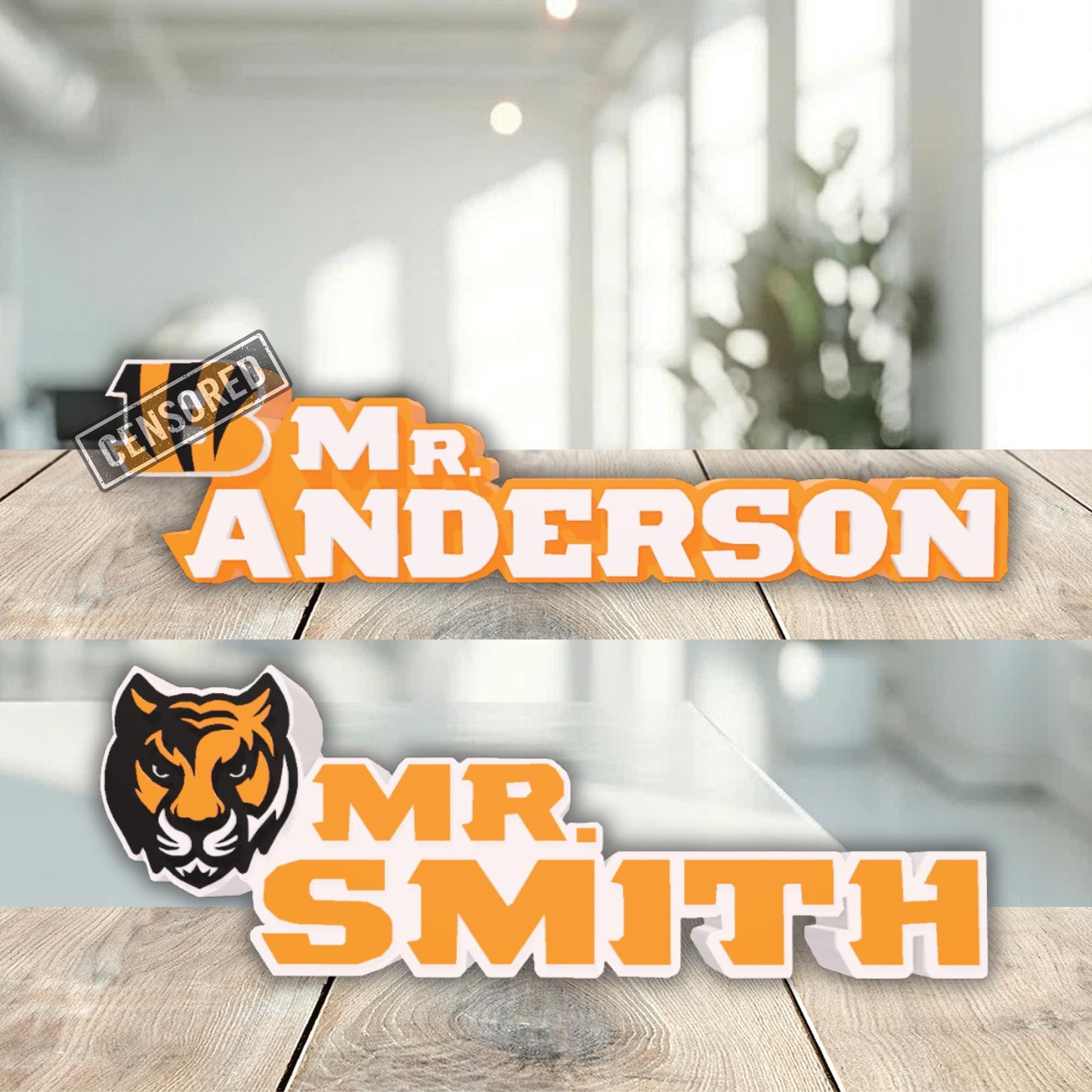 Personalized Cincinnati Bengals Desk Name Plate, Desk Plaque, Teacher Appreciation Gift