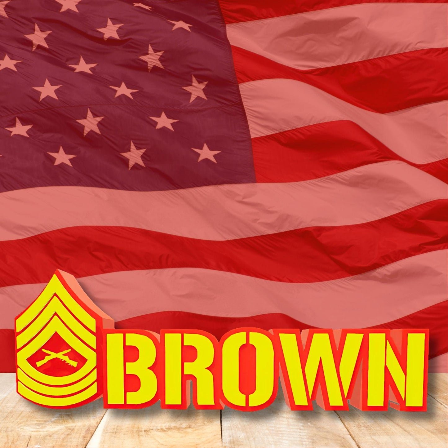 Personalized MSgt Desk Name Plate, Master Sergeant Rank Plaque, Marines Gift