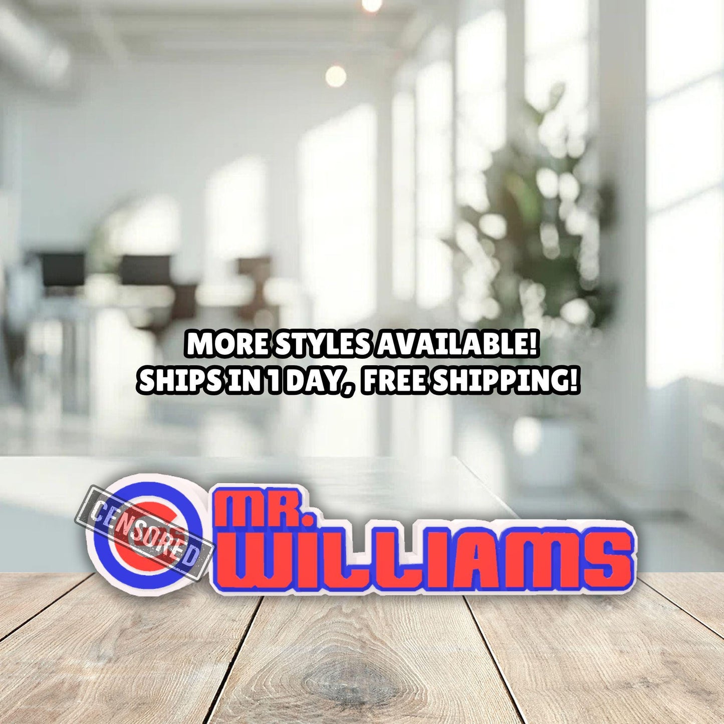 Personalized Chicago Cubs Desk Name Plate