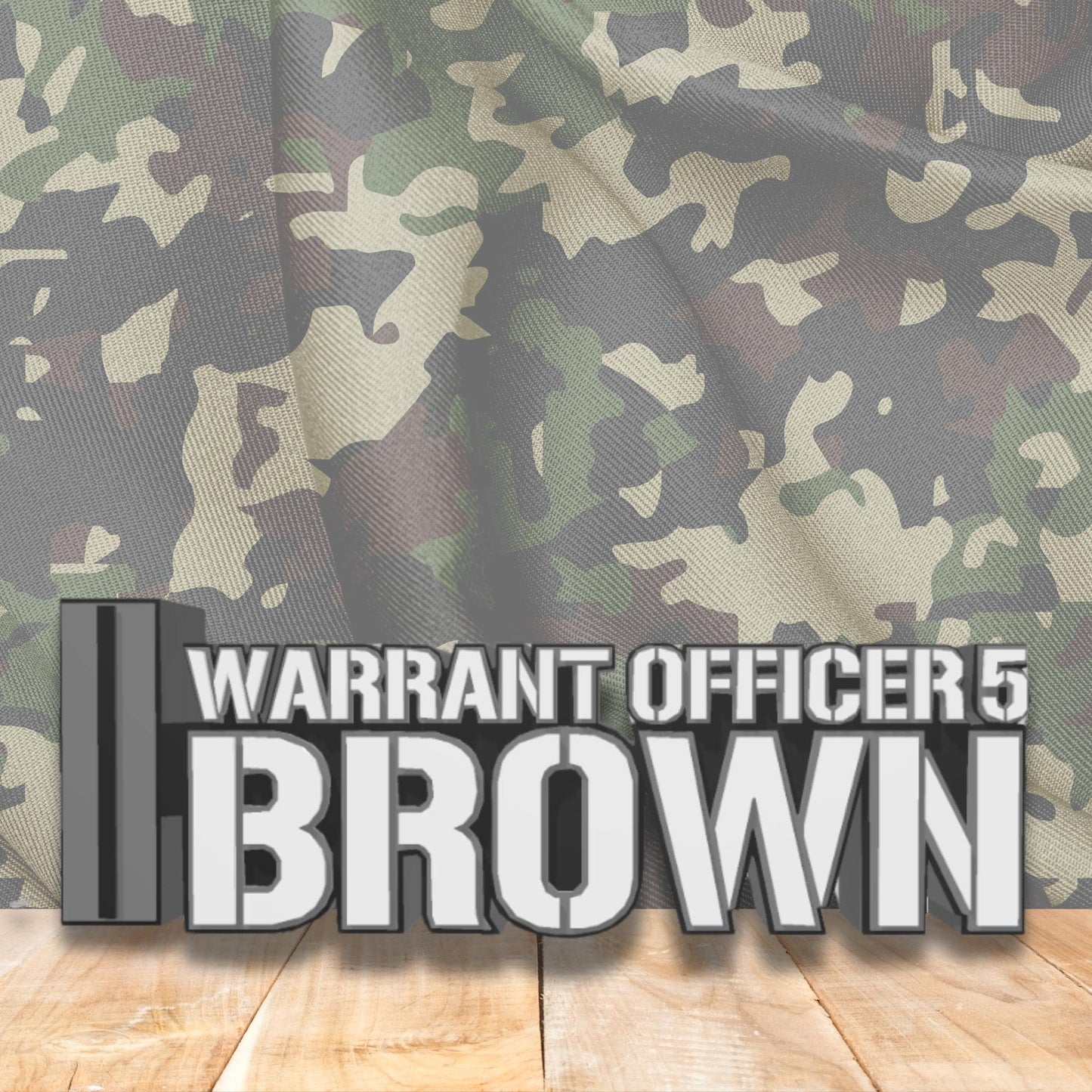 ARMY Warrant Officer 5 Desk Name Plate, CW5 Desk Plaque
