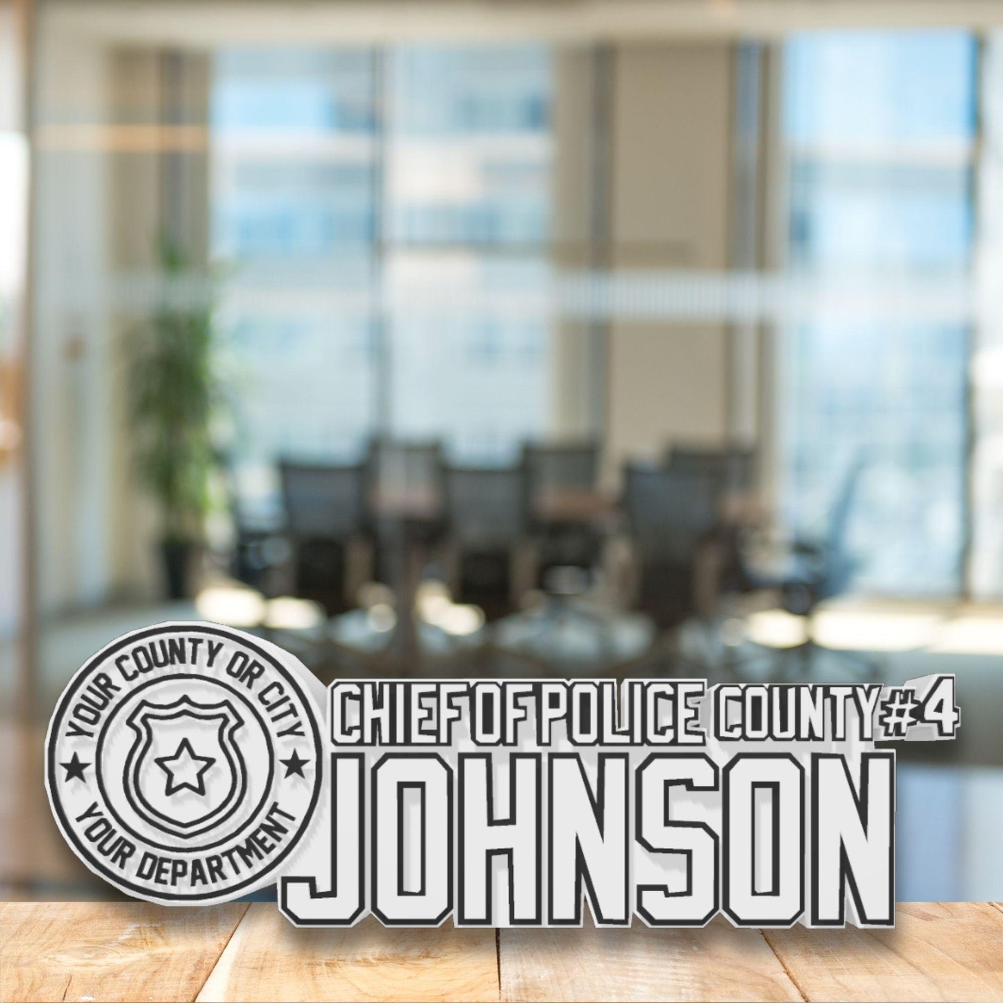 Personalized Police Chief Desk Name Plate: Custom Law Enforcement Gift