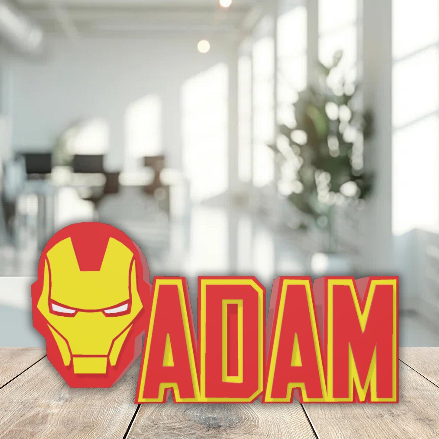 Ironman Desk Name Plate, Principal Name Plaque, Custom Company Title, New Job Gift