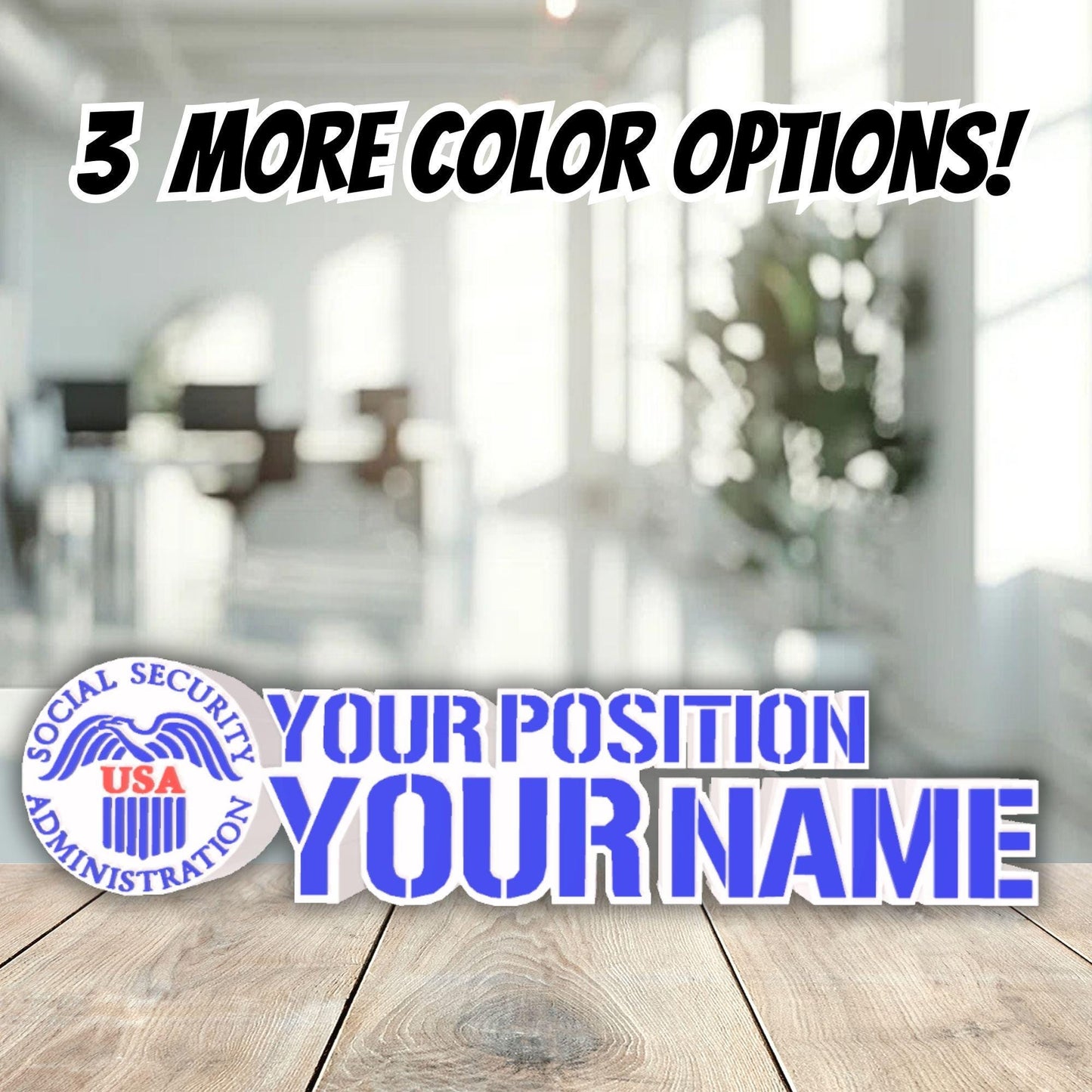 Personalized Social Security Administration Desk Name Plate, SSA Plaque, Boss Desk Decor