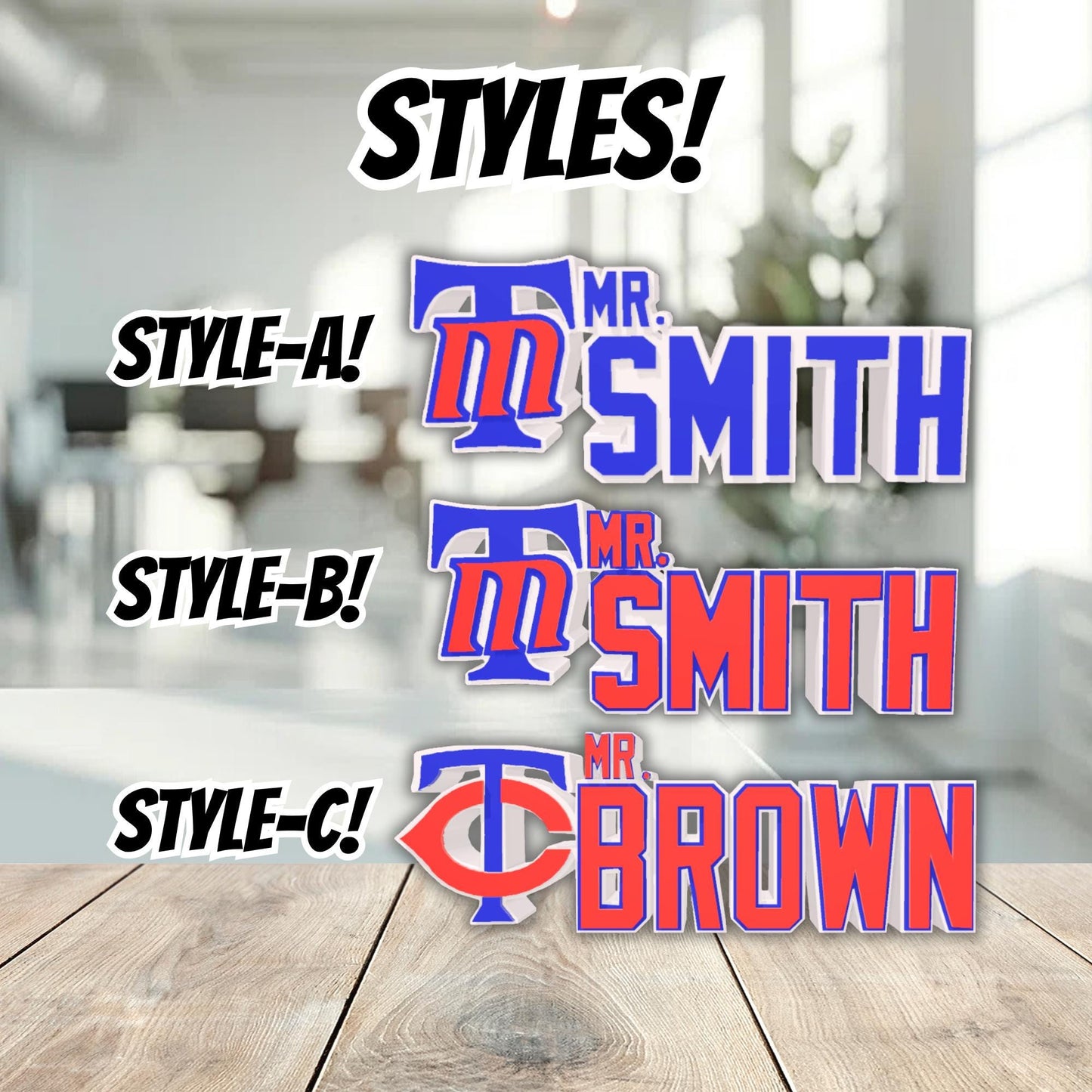 Personalized Minnesota Twins Desk Name Plate, Name Plaque, Coworker Gift