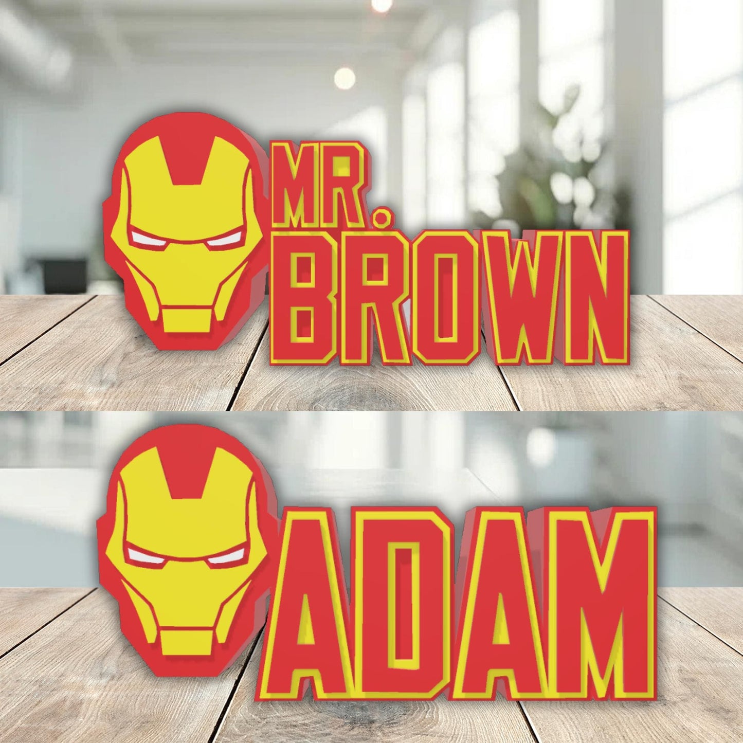 Ironman Desk Name Plate, Principal Name Plaque, Custom Company Title, New Job Gift