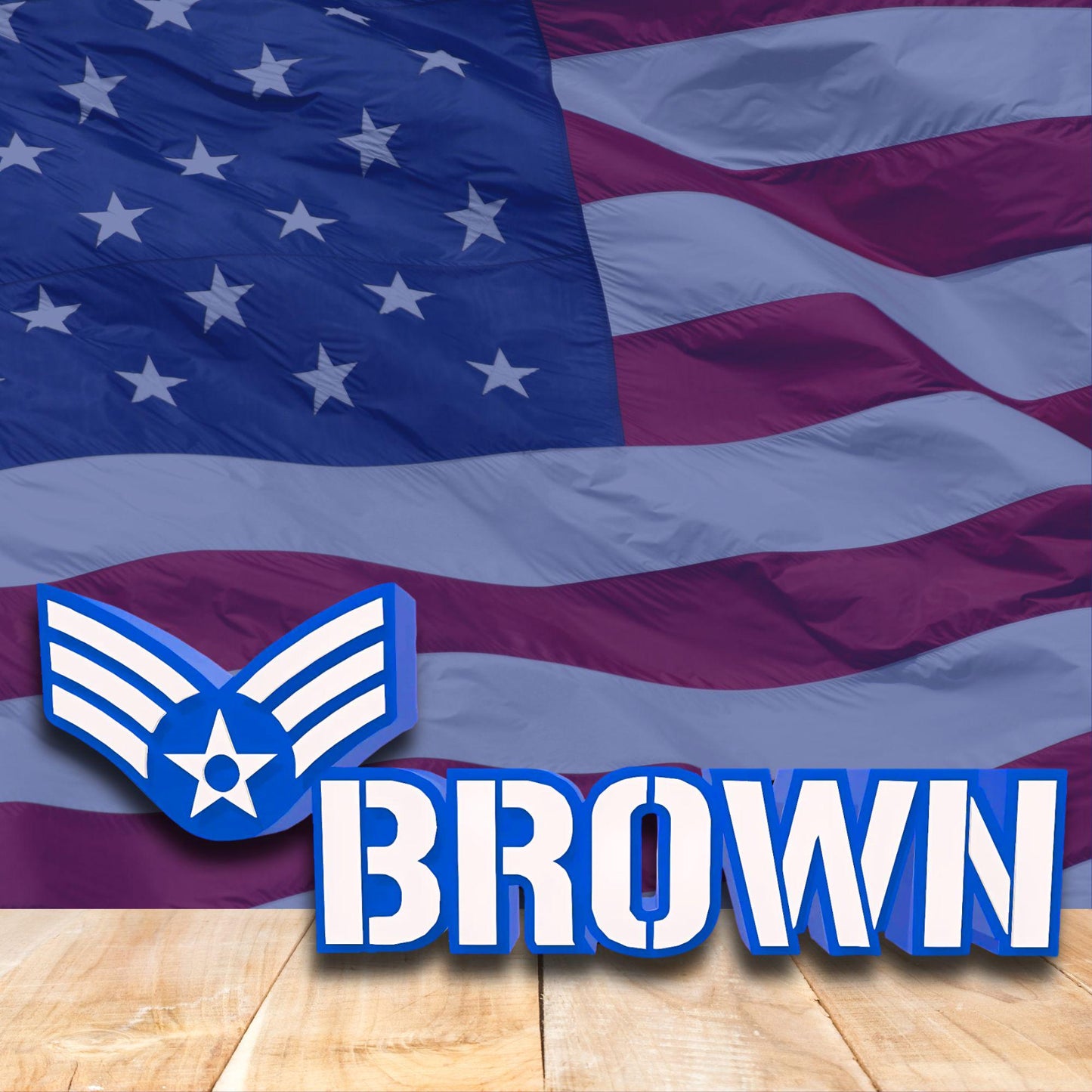 Personalized Senior Airman Rank Plaque, Military Desk Name Plate, USAF Gift