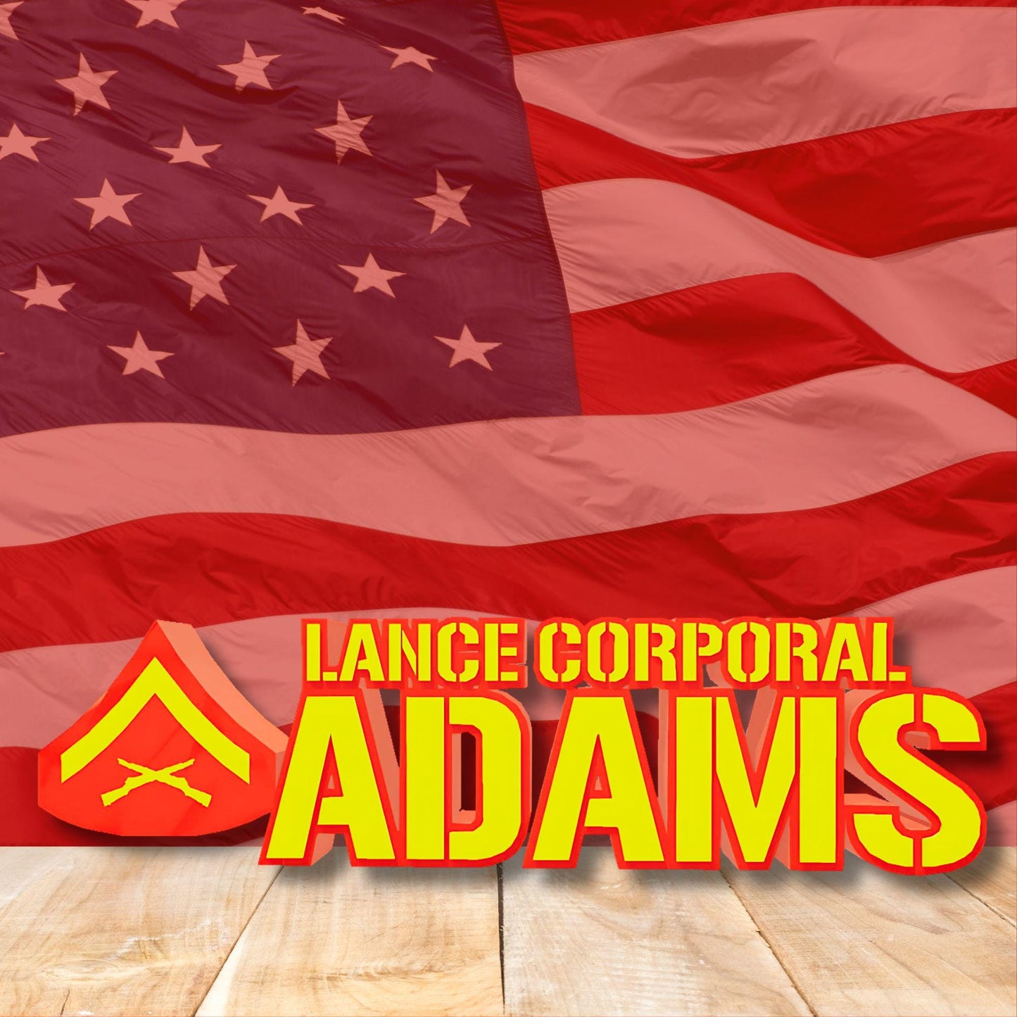 Personalized USMC Lance Corporal Rank Plaque, Marine Corps Gift, LCpl Desk Name Plate